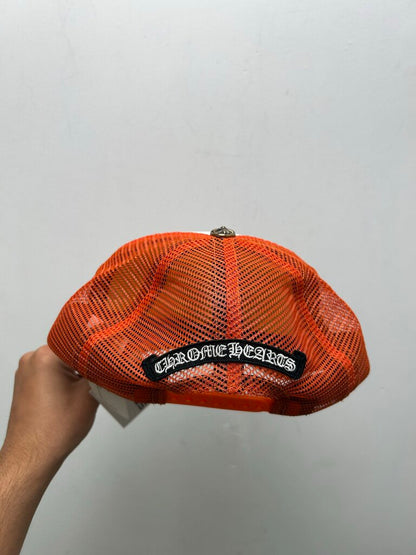 Preowned Chrome Hearts Matty Boy White Orange Stay Fast Hat