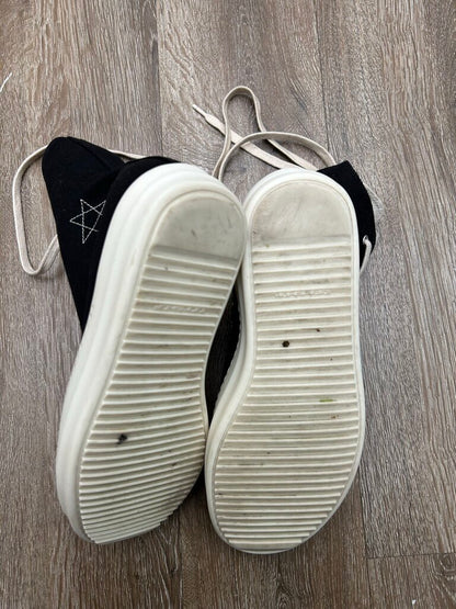 Preowned Rick Owens Black Milk Canvas Ramone High Sz.41