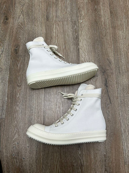 New Rick Owens White Milk Canvas Ramone High Sz.41