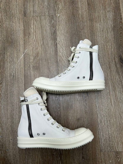 New Rick Owens White Milk Canvas Ramone High Sz.41
