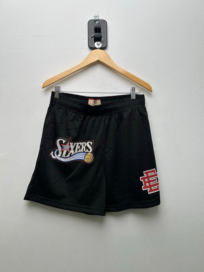 New Eric Emanuel Bron Black 76ers Shorts Sz.Medium
