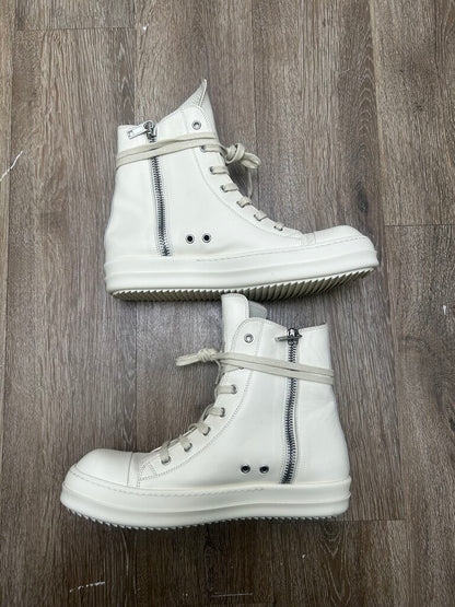 Preowned Rick Owens Hi Leather Cream Ramone sz.42.5 (NO BOX)