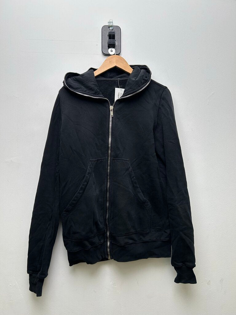 Preowned Rick Owens Full Zip Black Hoodie sz.Large