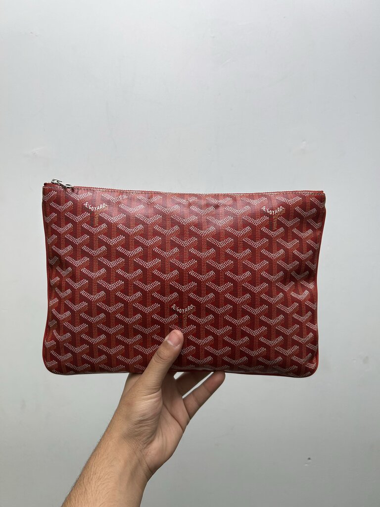 Preowned Goyard Red Zip Pouch