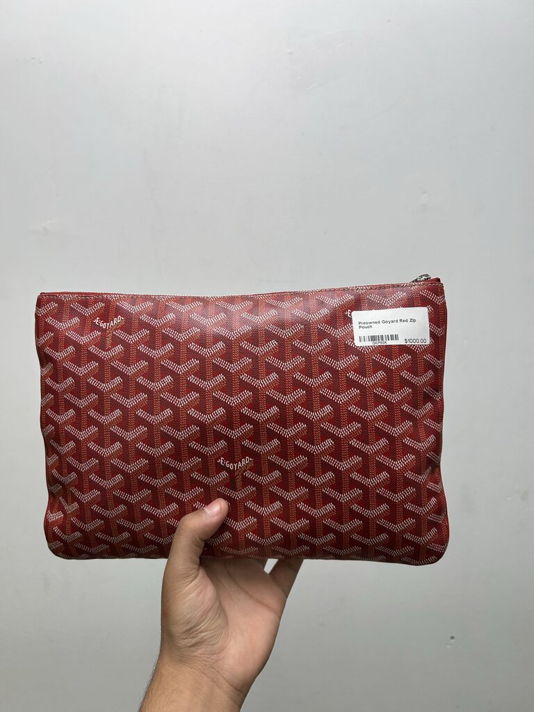 Preowned Goyard Red Zip Pouch