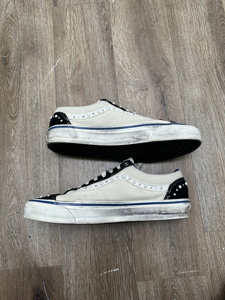 Preowned Vans Pearlized White Black sz.13