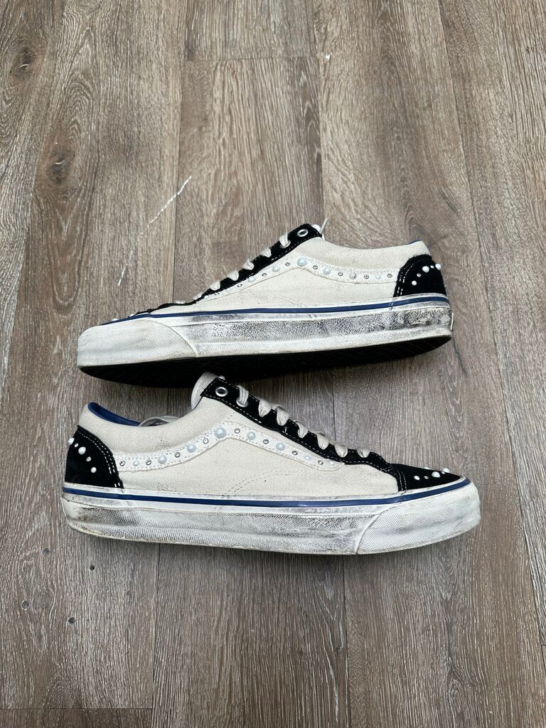 Preowned Vans Pearlized White Black sz.13