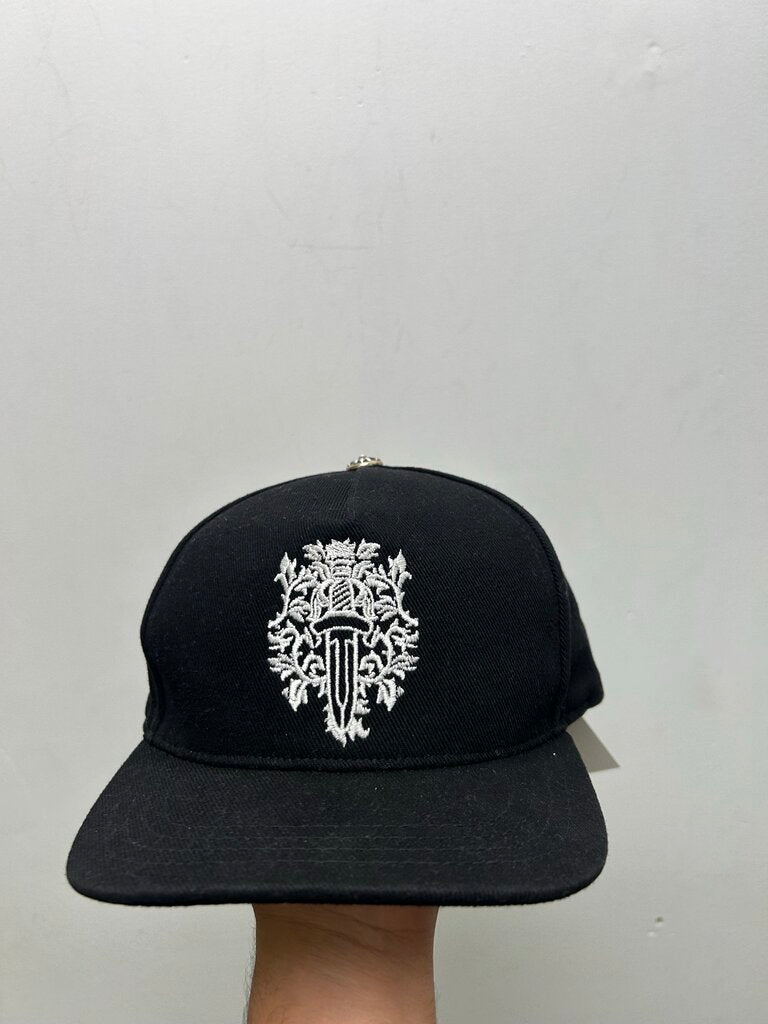 Preowned Chrome Hearts Black White Vine Dagger Hat