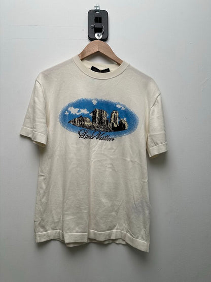 Preowned Louis Vuitton Cowboy Western Cream Tee sz.XS