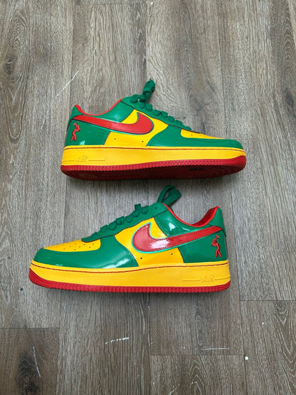 Preowned Nike AF1 Yatchy Concrete Red Yellow Green Sz.12
