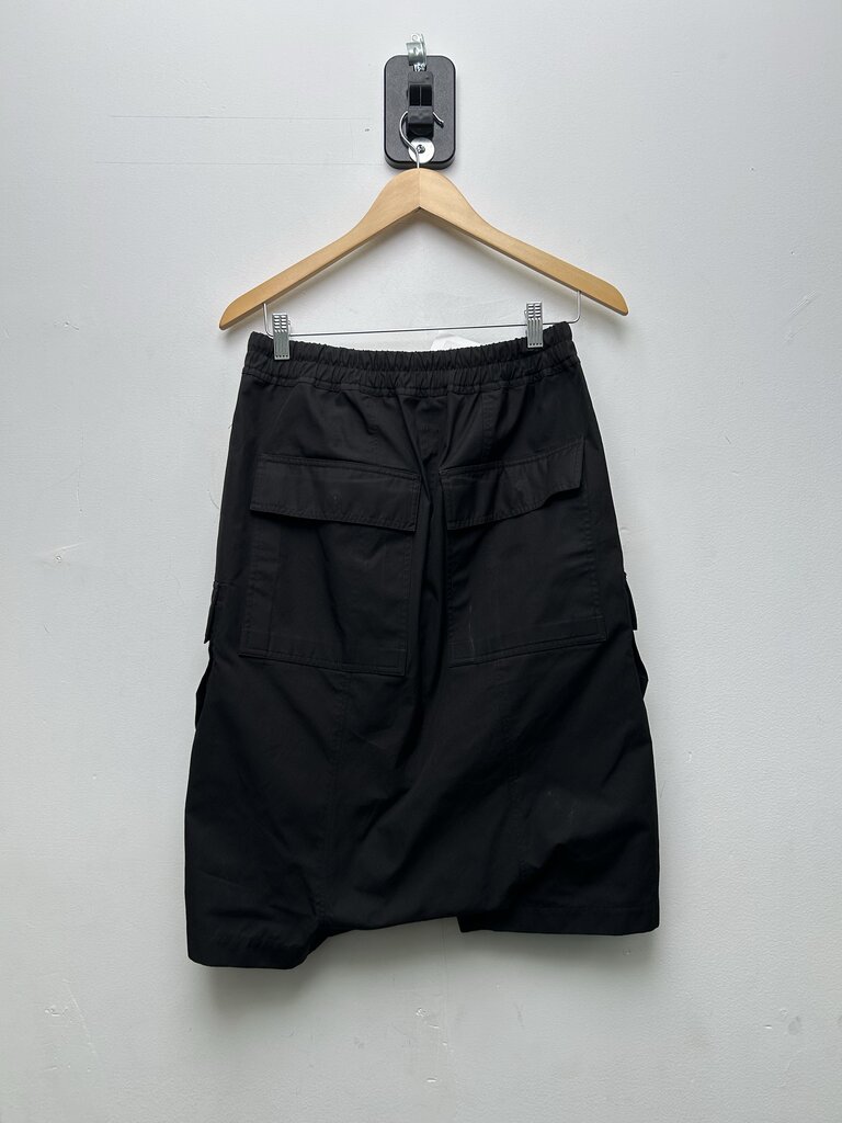 Preowned Rick Owens Black EDFU SS23 Canvas Cargo Shorts Sz.36