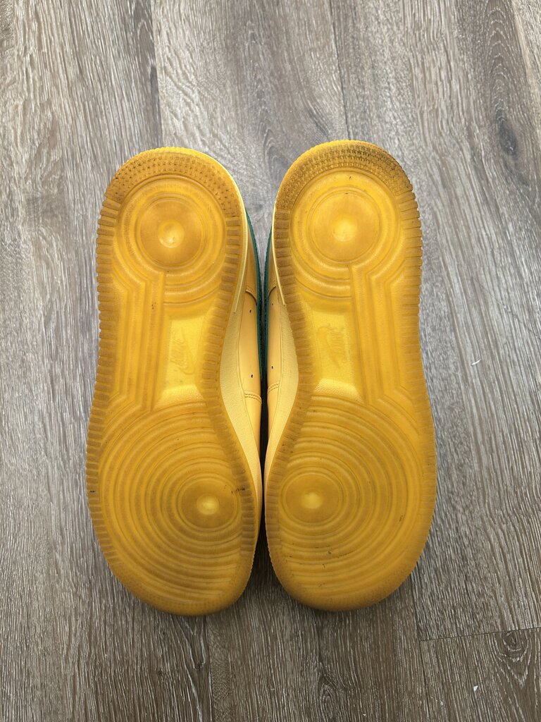 Preowned Nike AF1 Yellow Green Patent Sz.10