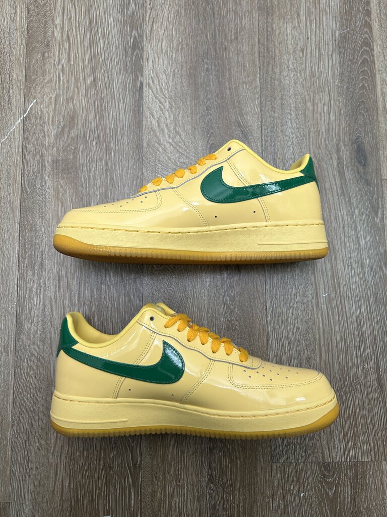 Preowned Nike AF1 Yellow Green Patent Sz.10