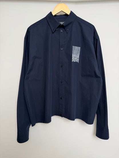 Preowned Balenciaga Navy Cropped Button Up size L/XL