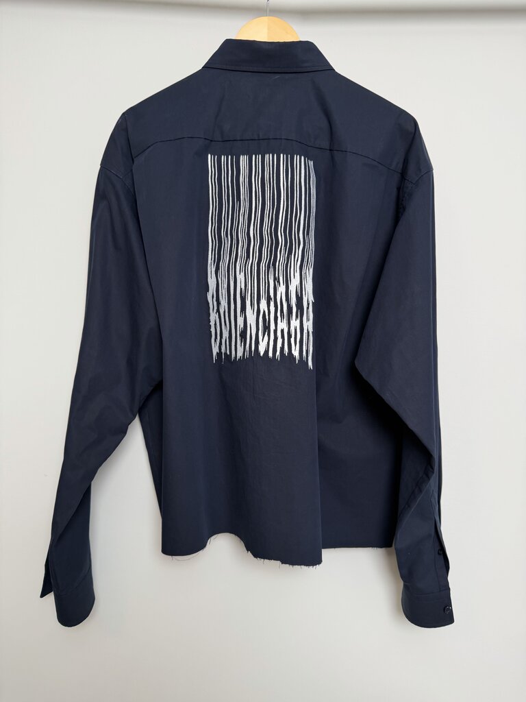 Preowned Balenciaga Navy Cropped Button Up size L/XL