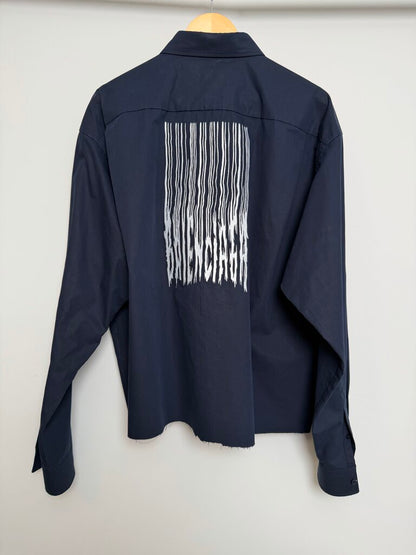 Preowned Balenciaga Navy Cropped Button Up size L/XL
