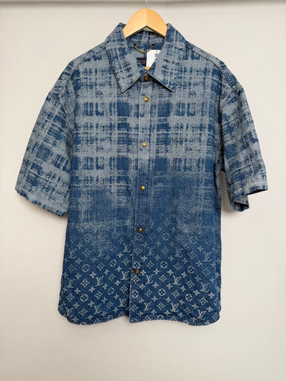 Preowned Louis Vuitton Damier Monogram Denim Button Up size L