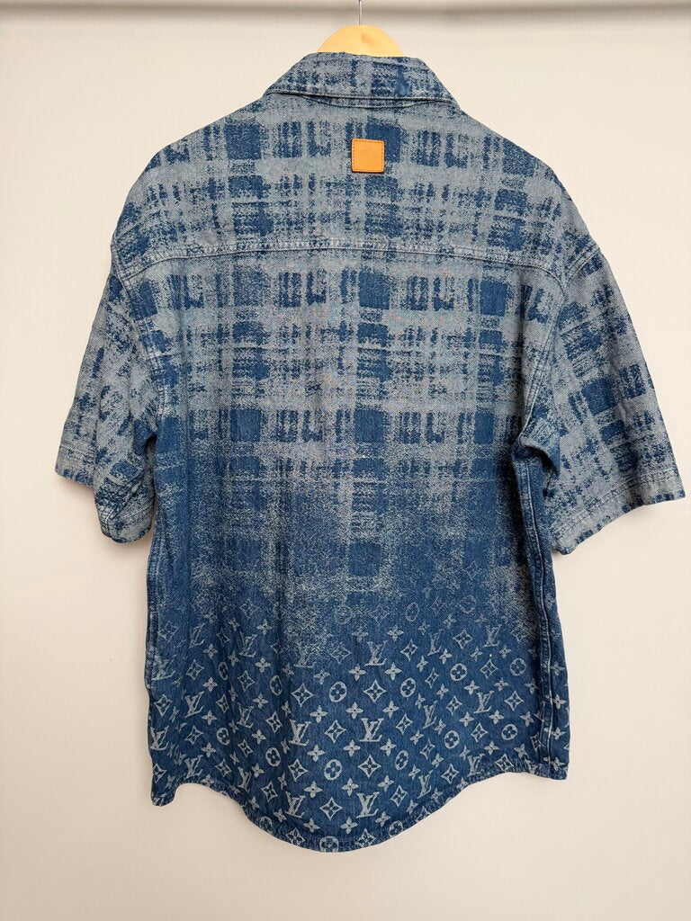 Preowned Louis Vuitton Damier Monogram Denim Button Up size L