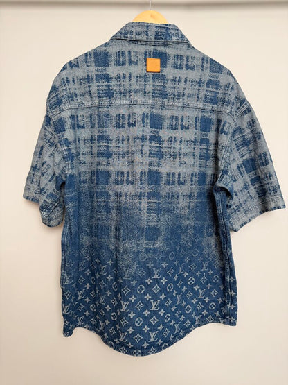 Preowned Louis Vuitton Damier Monogram Denim Button Up size L