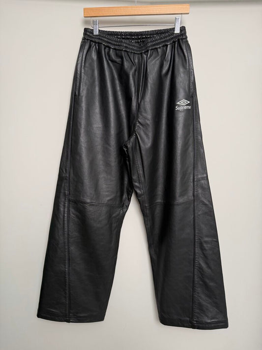 New Supreme Umbro Black Leather Pants size S