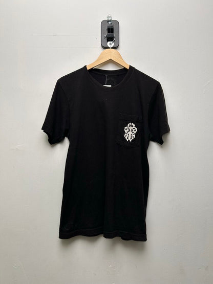 Preowned Chrome Hearts Black Vine Dagger Pocket Tee Size Medium