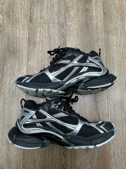 Preowned Balenciaga Runner Black Silver Size 43