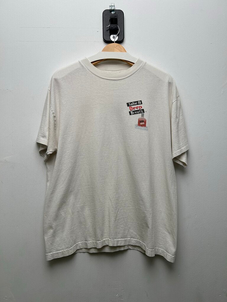 Take A Deep Breathe After Shock White Tee Sz XL