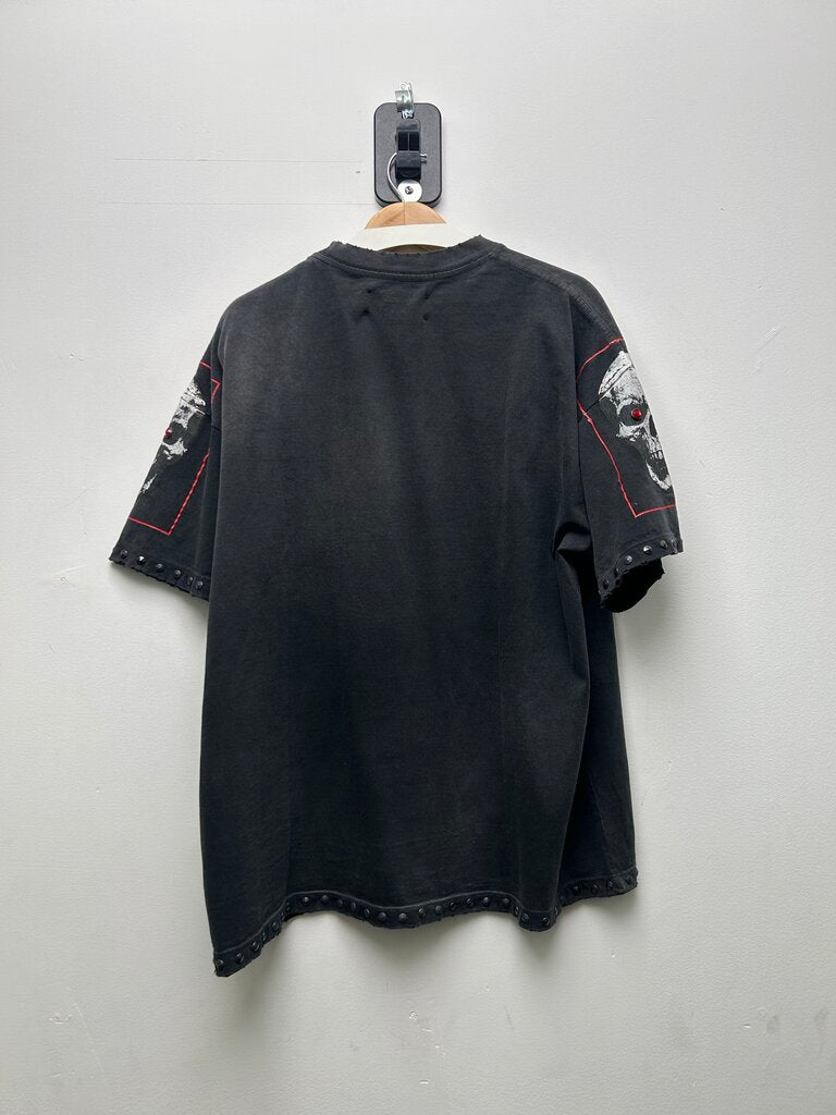 New Satoshi Nakamoto Red Sent Me Rhinestone Black Tee sz.XL