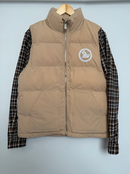 New Sicko Brown Plaid Puffer Vest Flannel size M