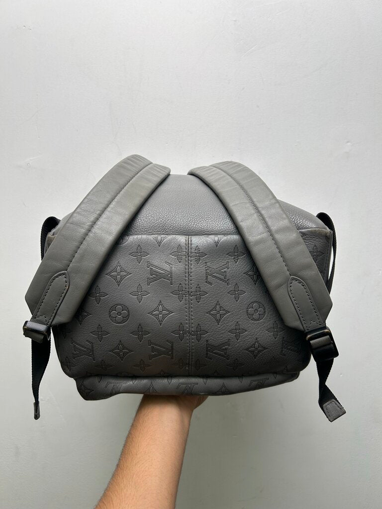 Preowned Louis Vuitton Black Embossed Monogram Grey Bookbag