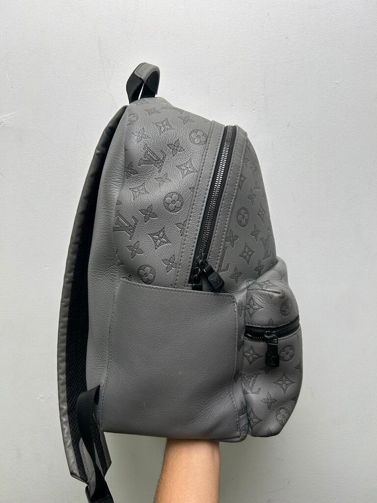 Preowned Louis Vuitton Black Embossed Monogram Grey Bookbag