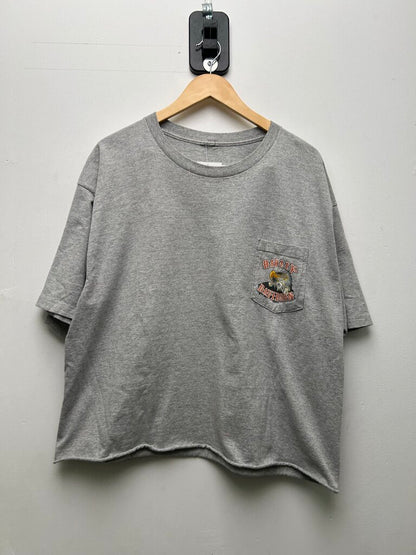 00's Harley Davidson Virgin Islands Eagle Grey Tee sz.XLCROPPED