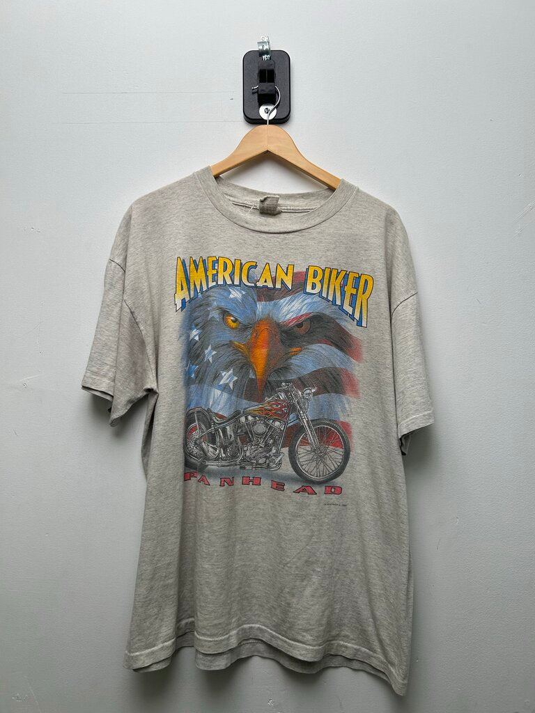 90's American Biker Eagle Grey Tee sz.XL