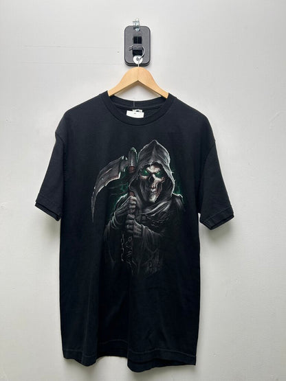 Vintage 00's Green Grim Reaper Black Tee sz.L