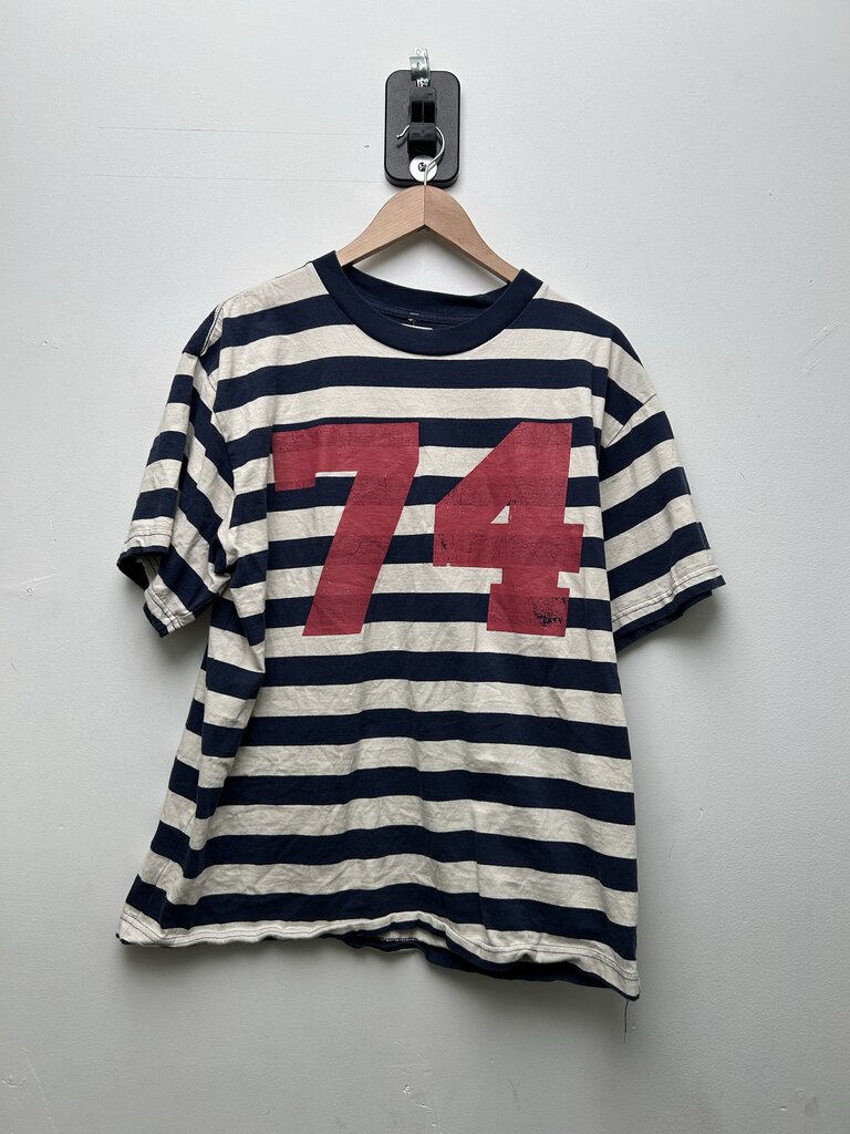Preowned 74 Is War Navy Cream Sorbet Stripe Tee sz.M