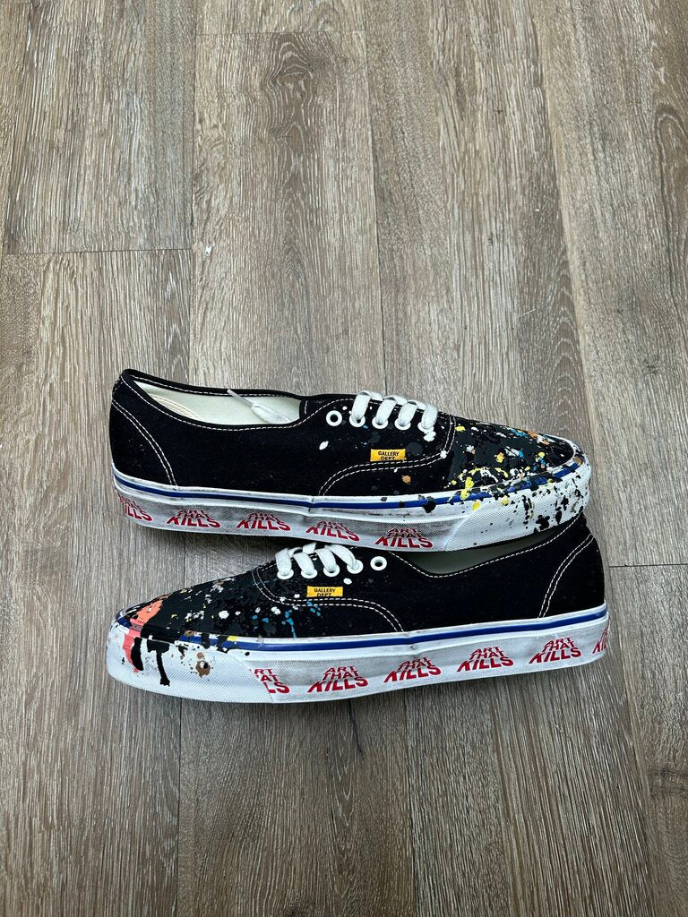 Preowned Gallery Dept. Paint Splatter Black Vans sz.13