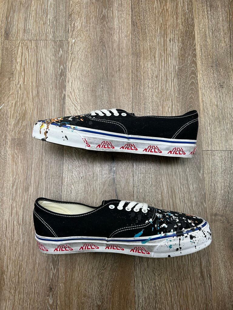 Preowned Gallery Dept. Paint Splatter Black Vans sz.13