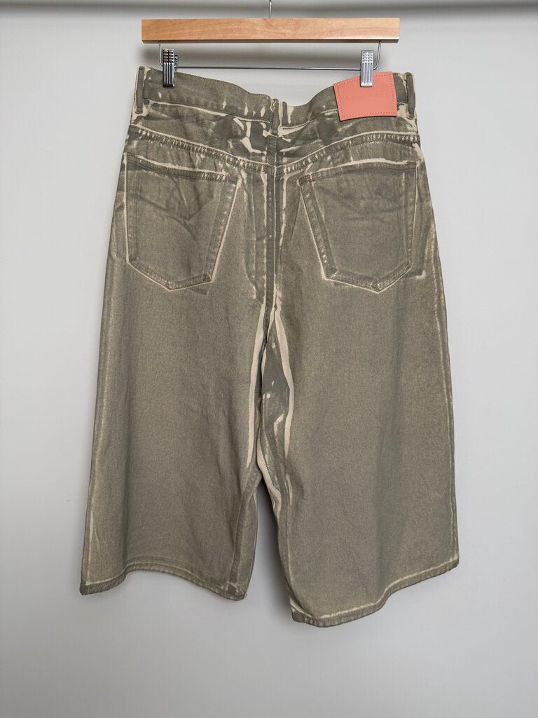 New ACNE 3/4 Wax Cream Olive Denim size 32-33