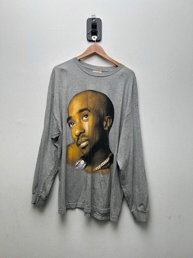 2002 Face Tupac Grey Longsleeve Sz XL