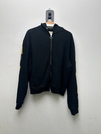 Preowned Kapital Black Smiley Flower Zip Up Sz.4