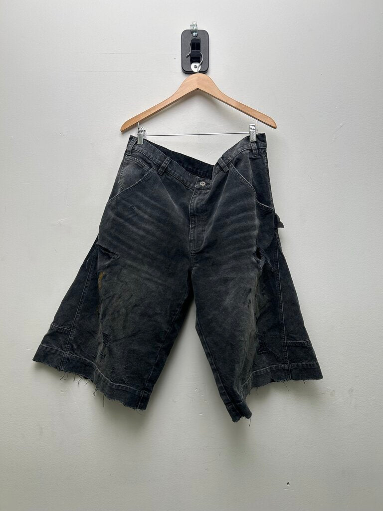New Gv Gallery Grey Black Carpenter Shorts Sz.Large
