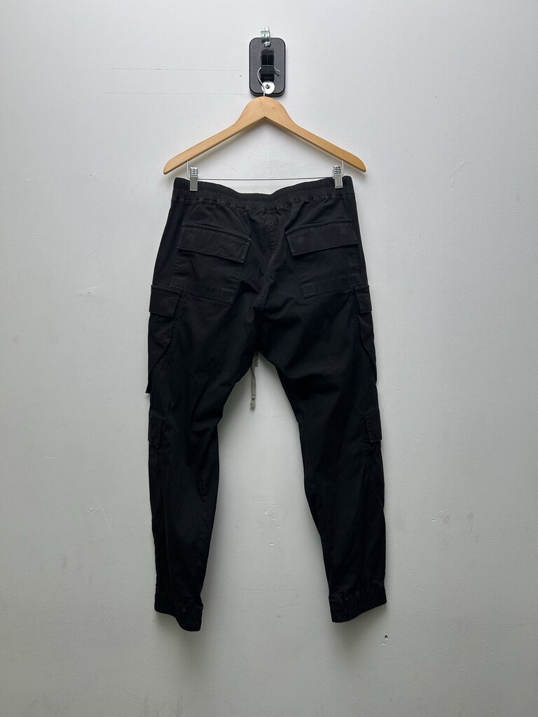 Preowned Rick Owens Black Canvas Cuff Cargo Sz.44