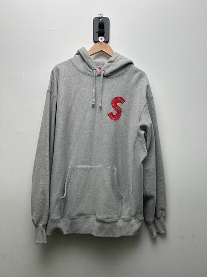 New Supreme Grey Red Multi S Logo Hoodie Sz.XL
