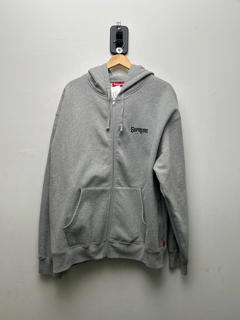 New Supreme Grey Black Hood Logo Hoodie Sz.XXL