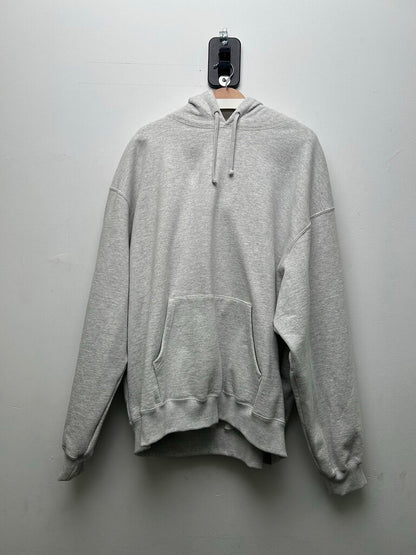 New Supreme Grey White Back Satin Logo Hoodie Sz.XXL