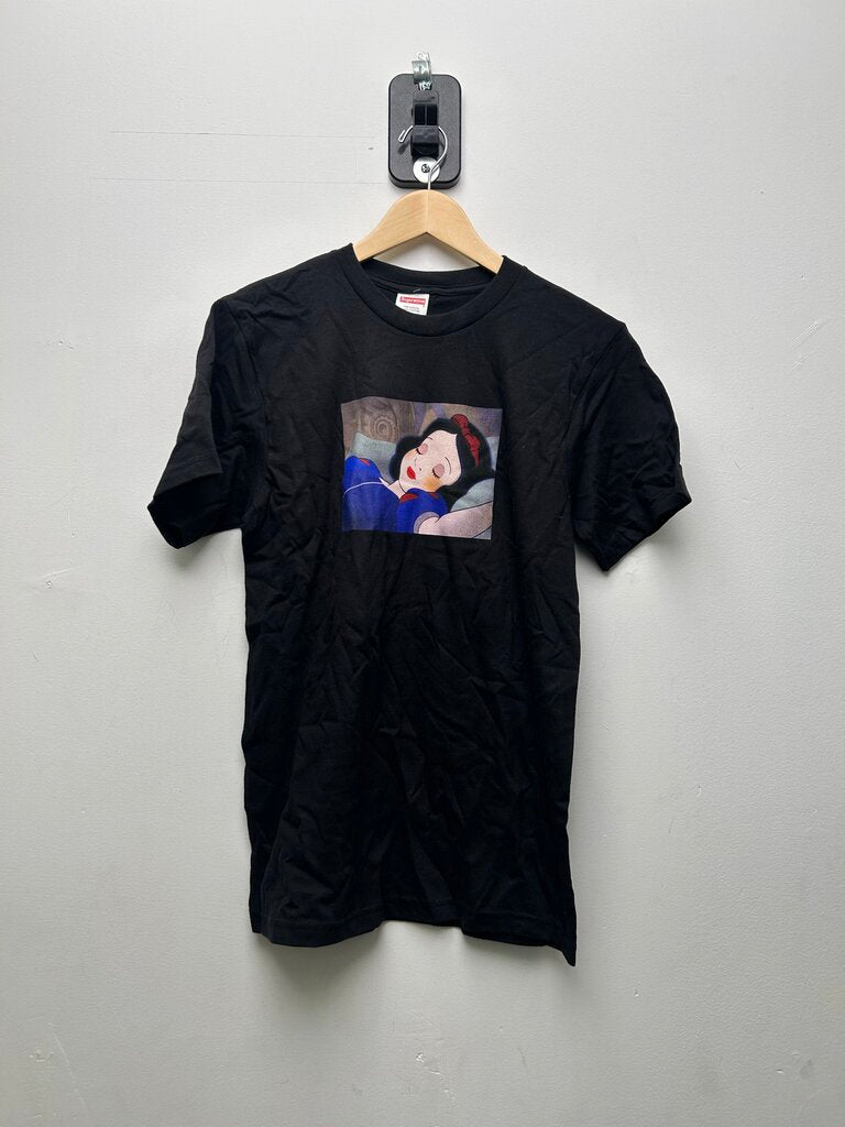 New Supreme Black Snow White Tee Sz.Small
