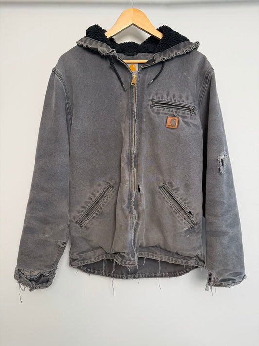 Pre-Owned Distressed Carhartt Hooded Work Jacket Sz. M
