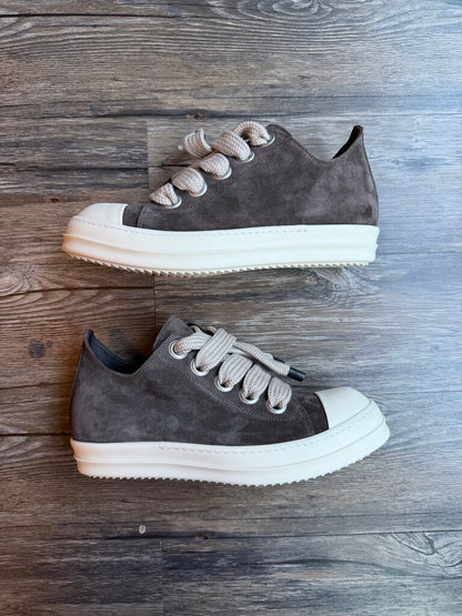 New Rick Owens Jumbo Lace Brown Suede Ramone Sz. 44