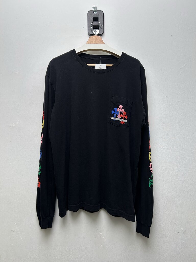 Preowned Chrome hearts Multi Color Multi Cross Long Sleeve Size XL