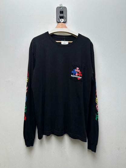 Preowned Chrome hearts Multi Color Multi Cross Long Sleeve Size XL